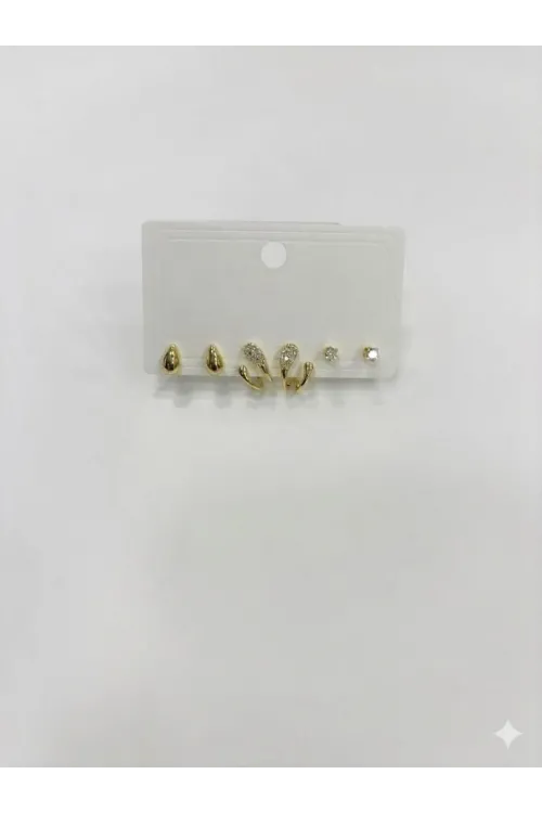 Su Damlası Altılı Kombin Küpe - Kp00566