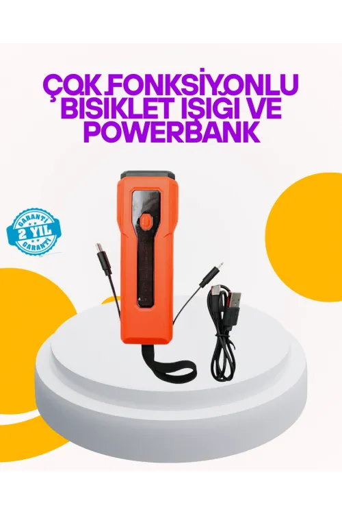 Su Geçirmez Bisiklet Işığı 5000 Mah Powerbankli Ön Far