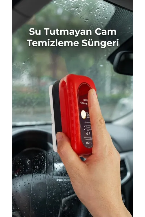 Su Tutmayan Araç Camı Temizleme Süngeri - İz Bırakmaz Temizlik