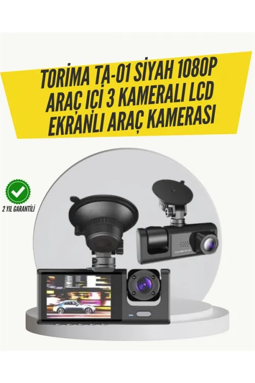 Ta-01 3 Kameralı 1080p Araç Kamerası Siyah