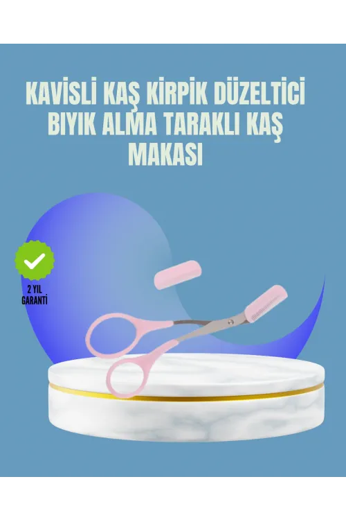 Tarak Ve Fırça Başlıklı Kaş Şekillendirme Makası
