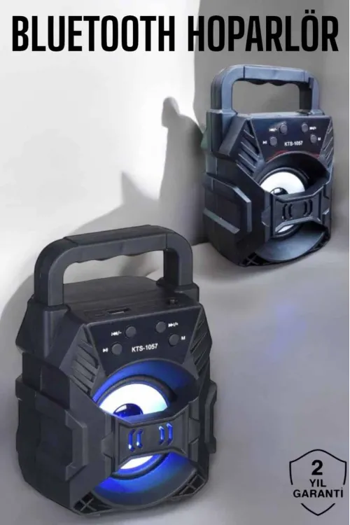 Taşınabilir Bluetooth Hoparlör Led Işıklı Uzun Pil Ömrü