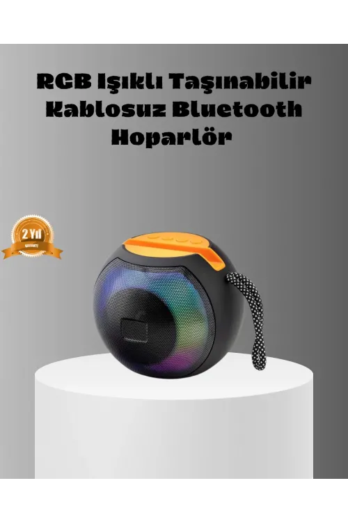 Taşınabilir Bluetooth Hoparlör – Rgb Işıklı, Güçlü Bas Ve 8 Saat Pil Ömrü