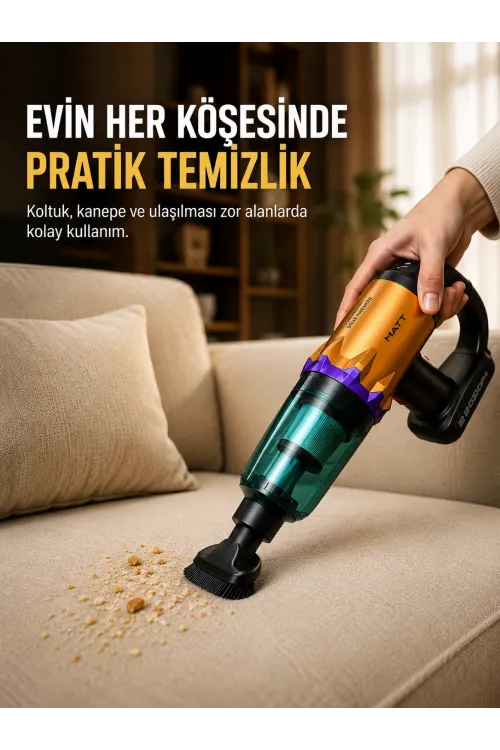 Taşınabilir Kablosuz El Süpürgesi Araç Ve Ev Temizliğine Uygun