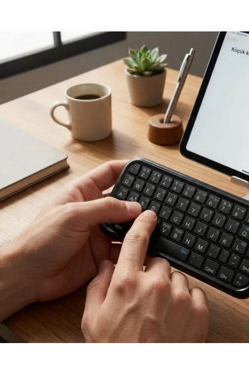 Taşınabilir Mini Bluetooth Klavye Şarjlı Kablosuz Klavye