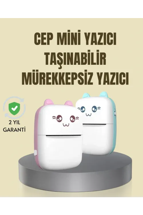 Taşınabilir Mini Termal Yazıcı 200 Dpı Bluetooth Bağlantılı