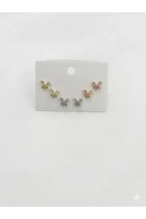 Tatlı Kelebek Modeli Altılı Küpe - Kp00563
