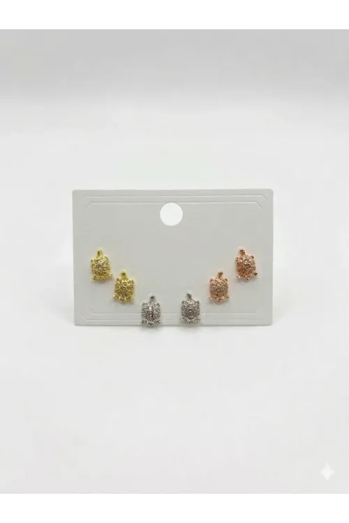 Tatlı Minik Kaplumbağalar Altılı Küpe - Kp00663