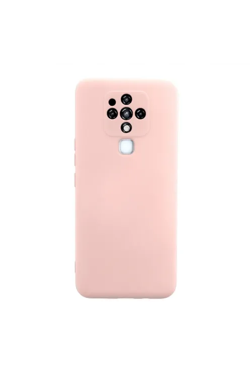 Tecno Camon 16 Kılıf Nano İçi Kadife Silikon - Pudra