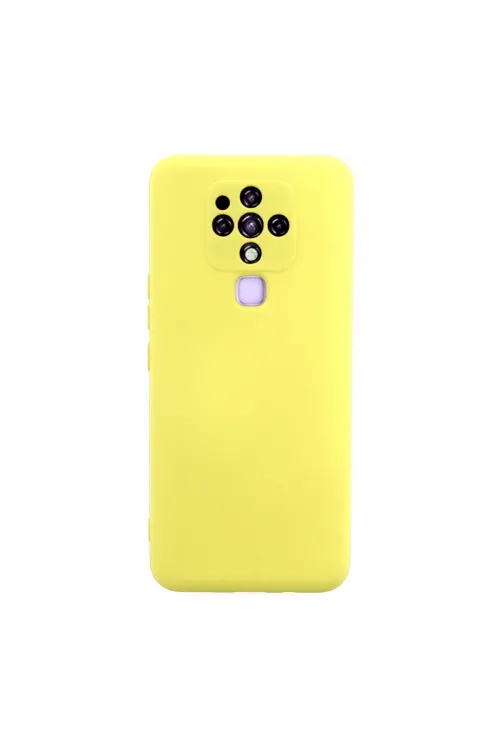 Tecno Camon 16 Kılıf Nano İçi Kadife Silikon - Sarı