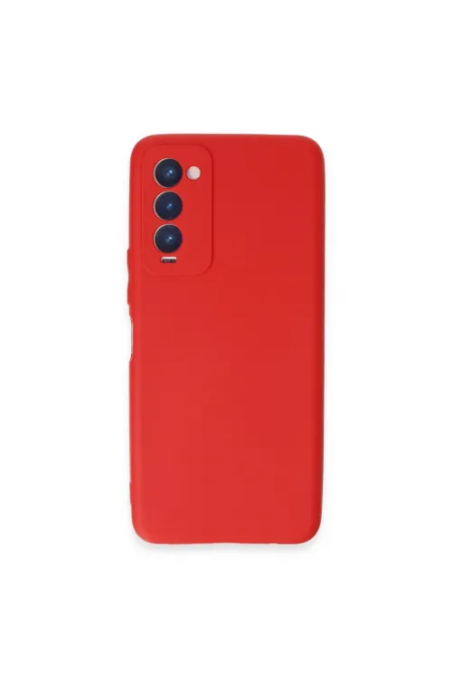 Tecno Camon 18 Kılıf First Silikon - Kırmızı