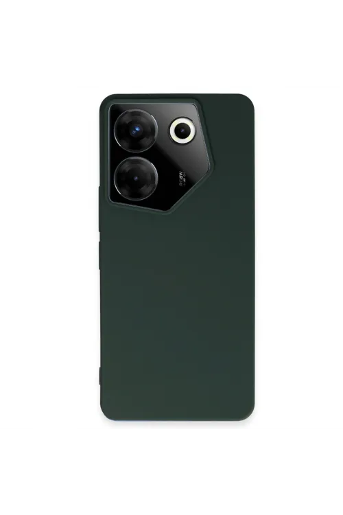 Tecno Camon 20 Pro 5g Kılıf First Silikon - Koyu Yeşil