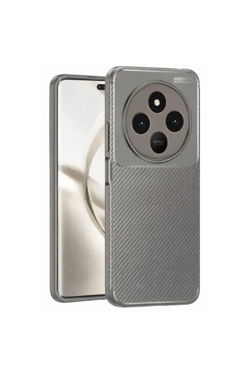 Tecno Spark 30 Kılıf Auto Focus Karbon Kapak - Gri