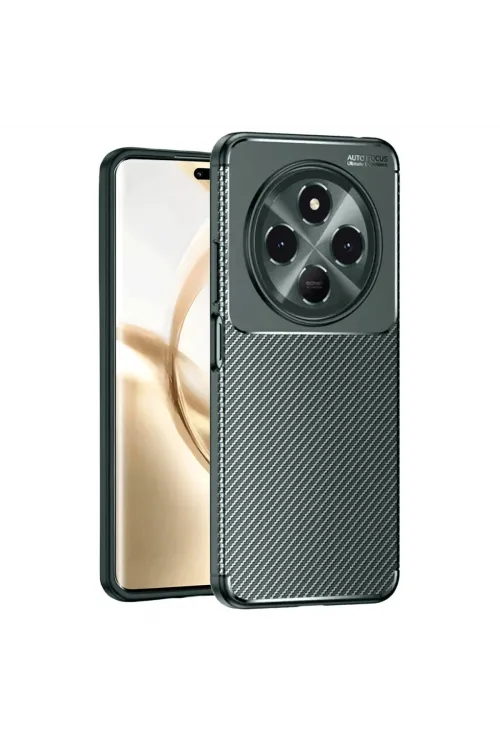 Tecno Spark 30 Kılıf Auto Focus Karbon Kapak - Koyu Yeşil