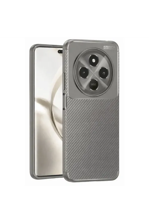 Tecno Spark 30c Kılıf Auto Focus Karbon Kapak - Gri