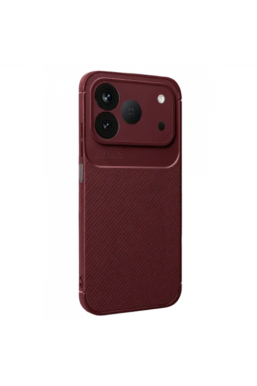 Tecno Spark 50 4G Auto Focus Karbon Kapak - Bordo