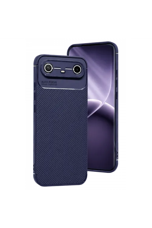 Tecno Spark Slim 5g Auto Focus Karbon Kapak - Lacivert