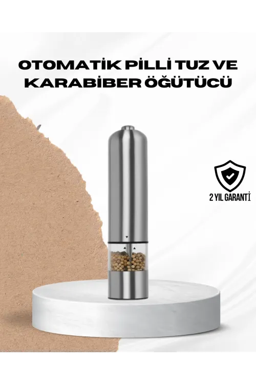 Tek Elle Kullanılan Otomatik Baharat Değirmeni Işıklı Sistem