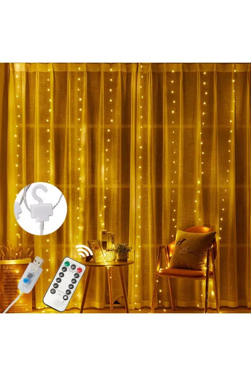 Tel Perde Led 3*3m 300 Led Gün Işığı