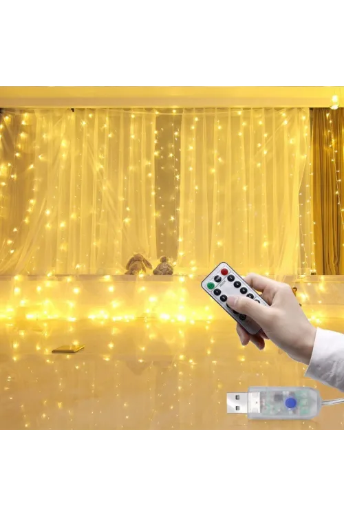 Tel Perde Led 3*3m 300 Led Gün Işığı