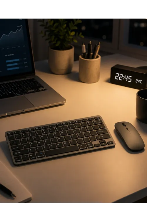 Telefon Tablet Ve Bilgisayar Uyumlu Kablosuz Klavye Mouse Kombini