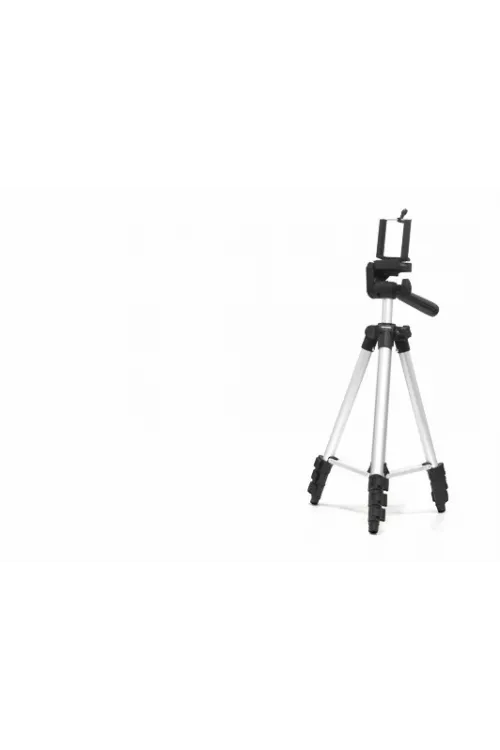 Telefon Tripodu Ayarlanabilir Başlıklı 100 Cm - Gümüş HDX3110