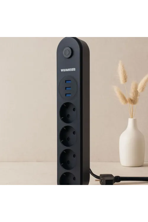 Termal Korumalı Anahtarlı 4lü Uzatma Kablosu 3 USB 2 m