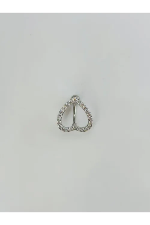 Ters Kalp Detaylı Göbek Piercing - Pg0143
