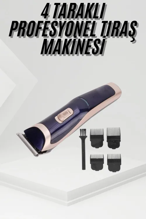 Tıraş Makinesi 4 Başlıklı Paslanmaz Çelik Bıçaklı Tüm Saç Tiplerine Uygun