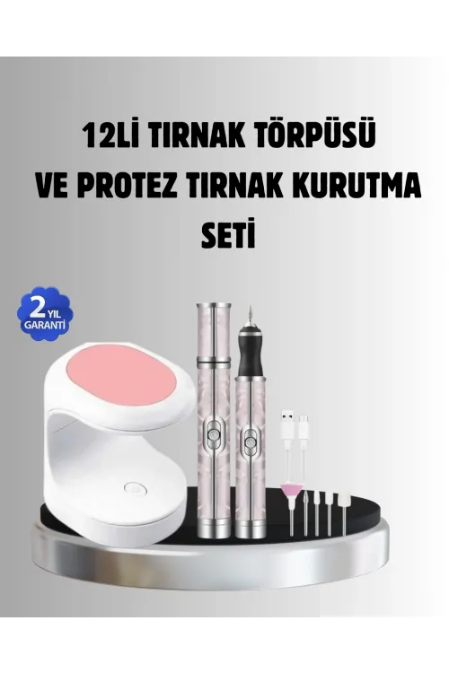 Tırnak Matkabı Ve Led Oje Kurutucu 2’li Profesyonel Bakım Seti