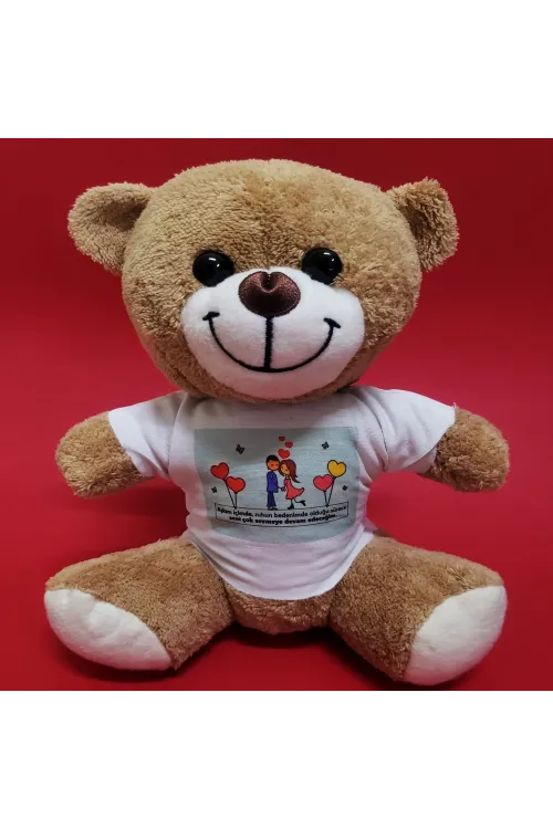 Tişörtlü Kahverengi Peluş Ayıcık