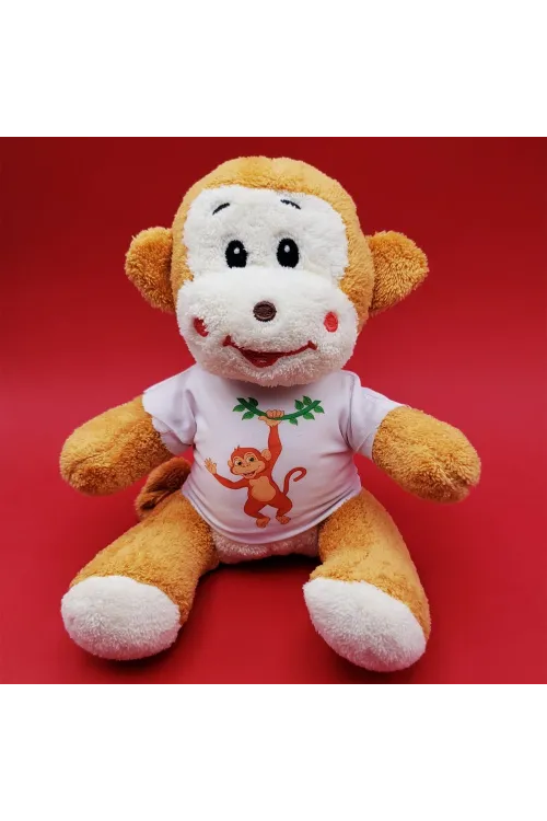Tişörtlü Sevimli Peluş Maymun