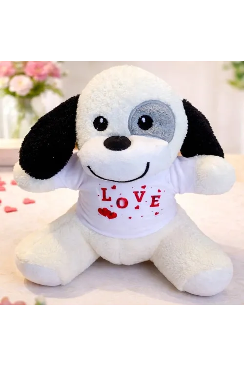 Toptan Love Tişörtlü Sevimli Peluş Köpek