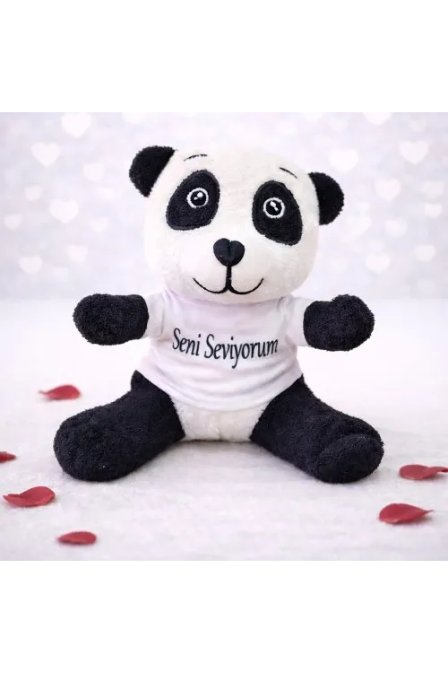 Toptan Seni Seviyorum Tişörtlü Sevimli Peluş Panda