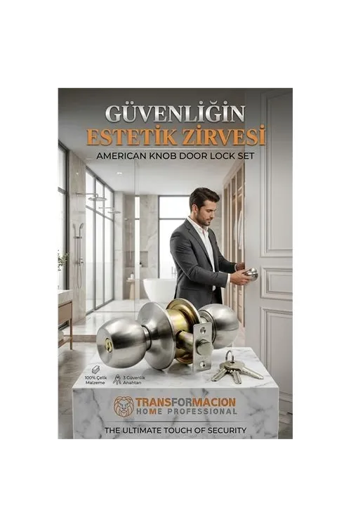 Topuzlu Kilit Amerikan Kapı Kilit Buton Set 426576