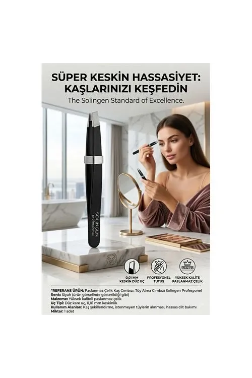 TransForMacion Cımbız Paslanmaz Çelik Kaş Alma Cımbızı Tüy Alma Cımbızı Solingen Professional 718476
