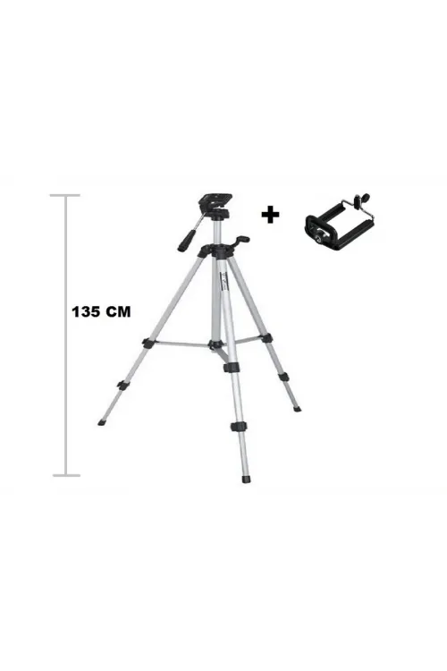 Tripod : Telefon Ve Kamera Tutucu Ayak + Telefon Tutucu - 105cm