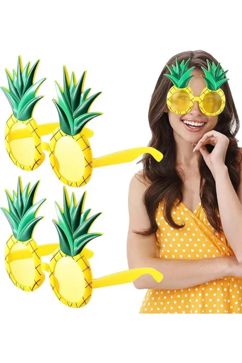 Tropikal Hawaii Ananas Şekilli Parti Gözlüğü 9.5 X 14 Cm