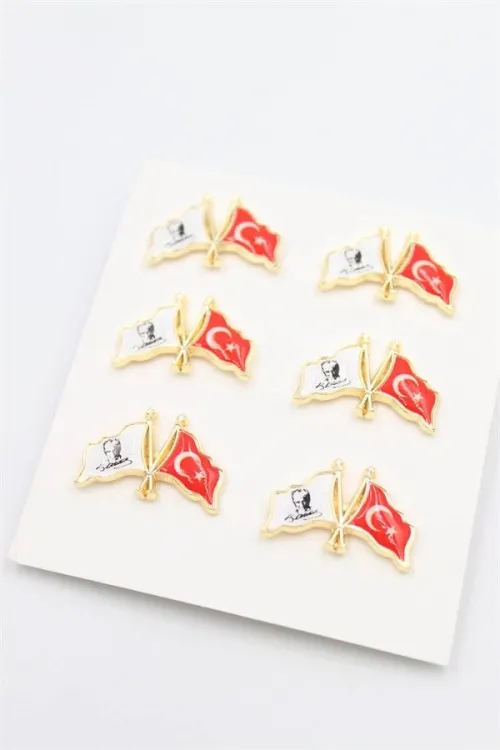 Türk Baykraklı Rozet - Altın