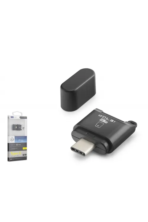 Type-c 3.2 Gen1 Kart Okuyucu Microsd 5 Gbps Siyah TC302