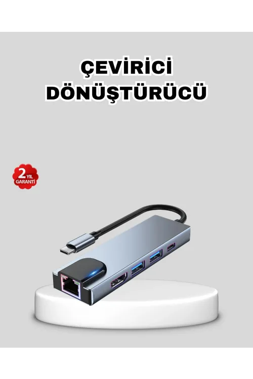 Type-c Çoklu Dönüştürücü – Alüminyum Gövde, Hızlı Veri Aktarımı Ve Şarj Desteği