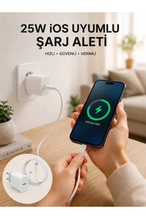 Type-c Hızlı Şarj Özellikli Cihazı Usb-c Kablo Dahil