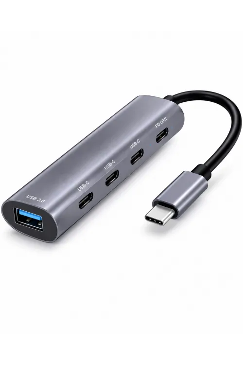 Type-C Hub Pd Usb 3.0 Usb-C 5 Port 60W Gri HDX7895