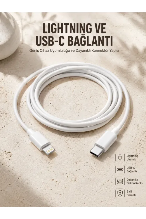 Type-c Ligtning 30w İos Şarj Kablosu Hızlı Şarj Kablosu