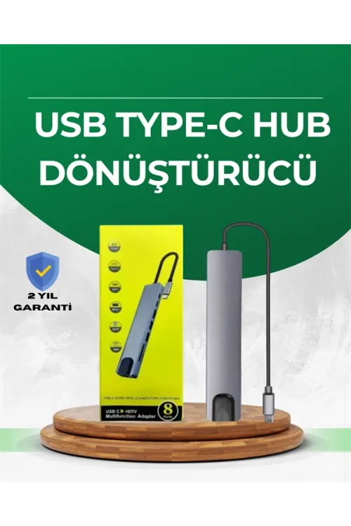 Type‑c Dönüştürücü – 2×usb3.0, Sd/ms, 4k Hdmı & Rj45 İle Profesyonel Kullanım