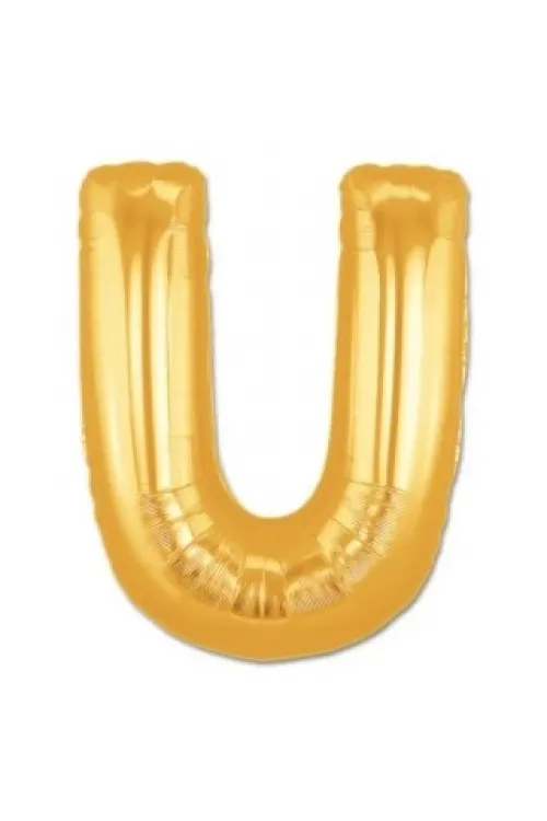 U Harf Folyo Balon Altın Renk  40 İnç