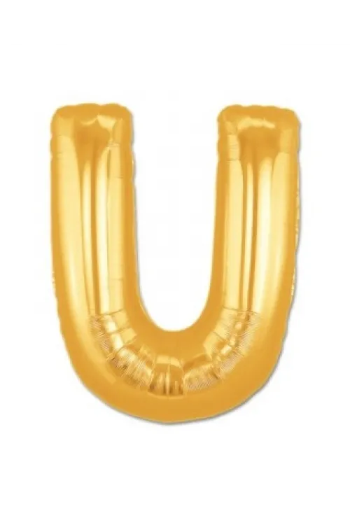 U Harf Folyo Balon Altın Renk  40 inç