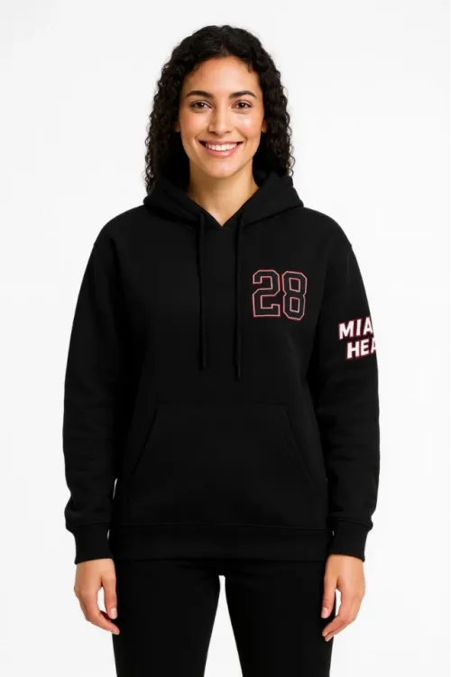 Üç İplik Kapüşonlu Ön Ve Arka Baskılı SweatShirt Hoodie - Siyah