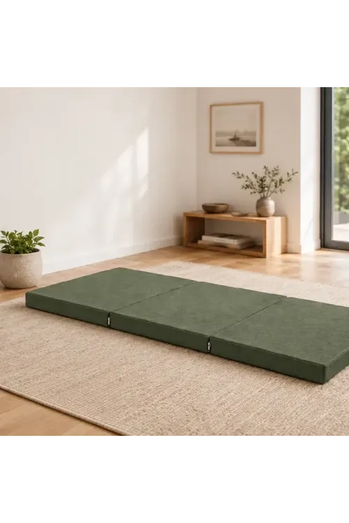 Üç Parçalı Katlanır Minder · 60 × 180 × 7 cm · Haki