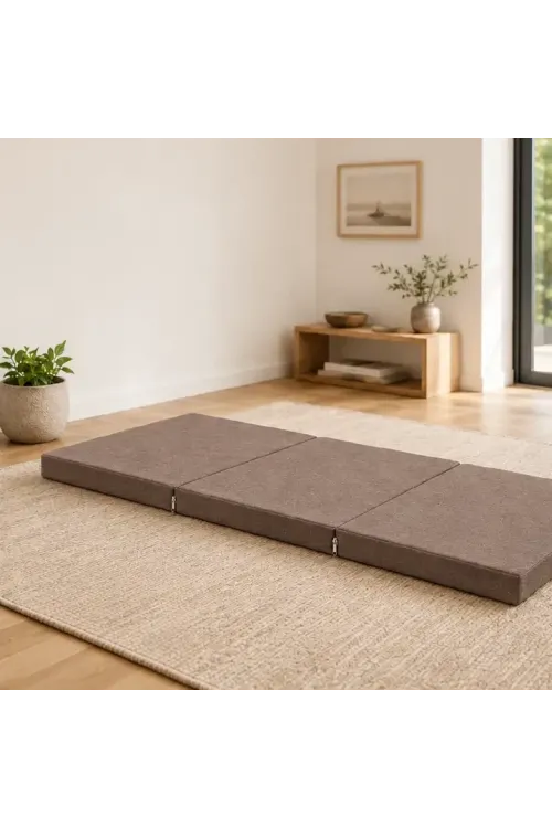 Üç Parçalı Katlanır Minder · 60 × 180 × 7 cm · Kahve